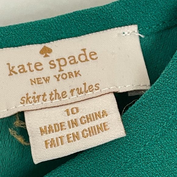 Kate Spade New York Women's Green Open Shoulder Top Size 10 - Picture 3 of 6